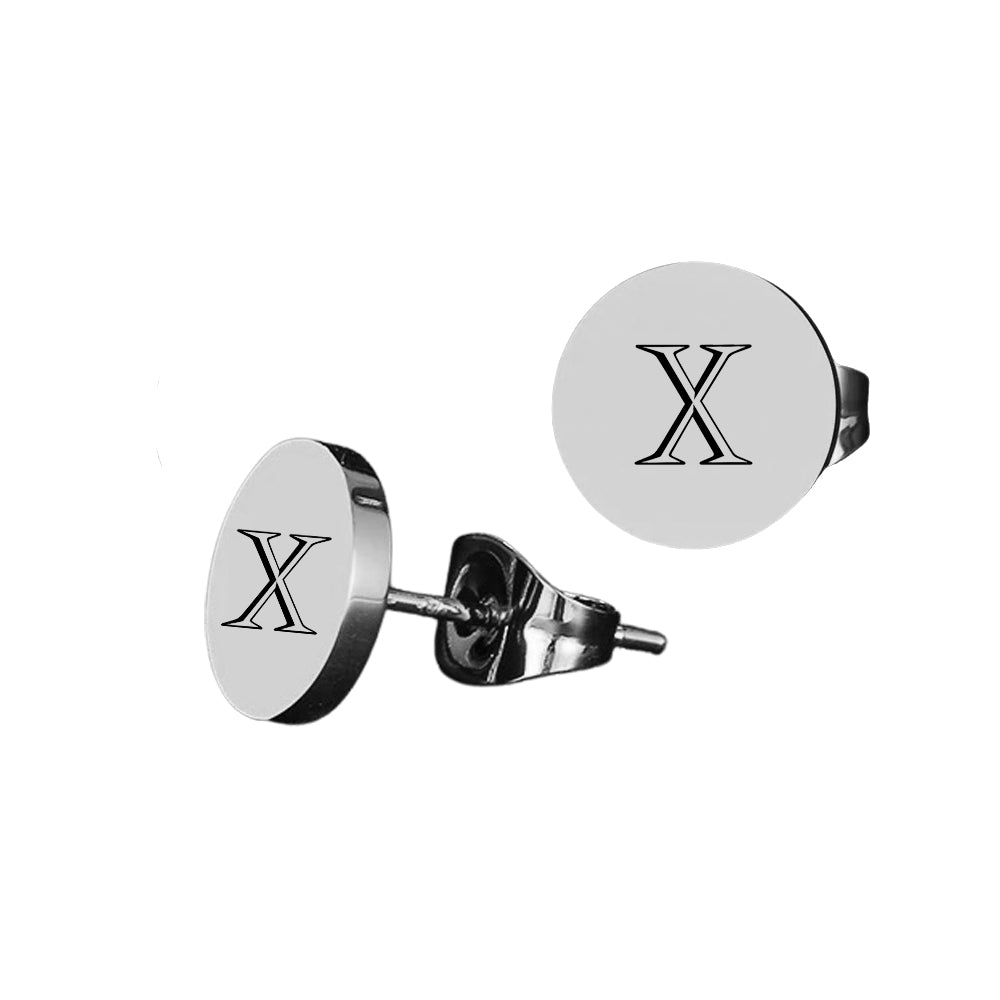 zilverkleurige Initial Stud Oorbellen van BLESSH – 4 mm minimalistisch en te personaliseren met initiaal of symbool