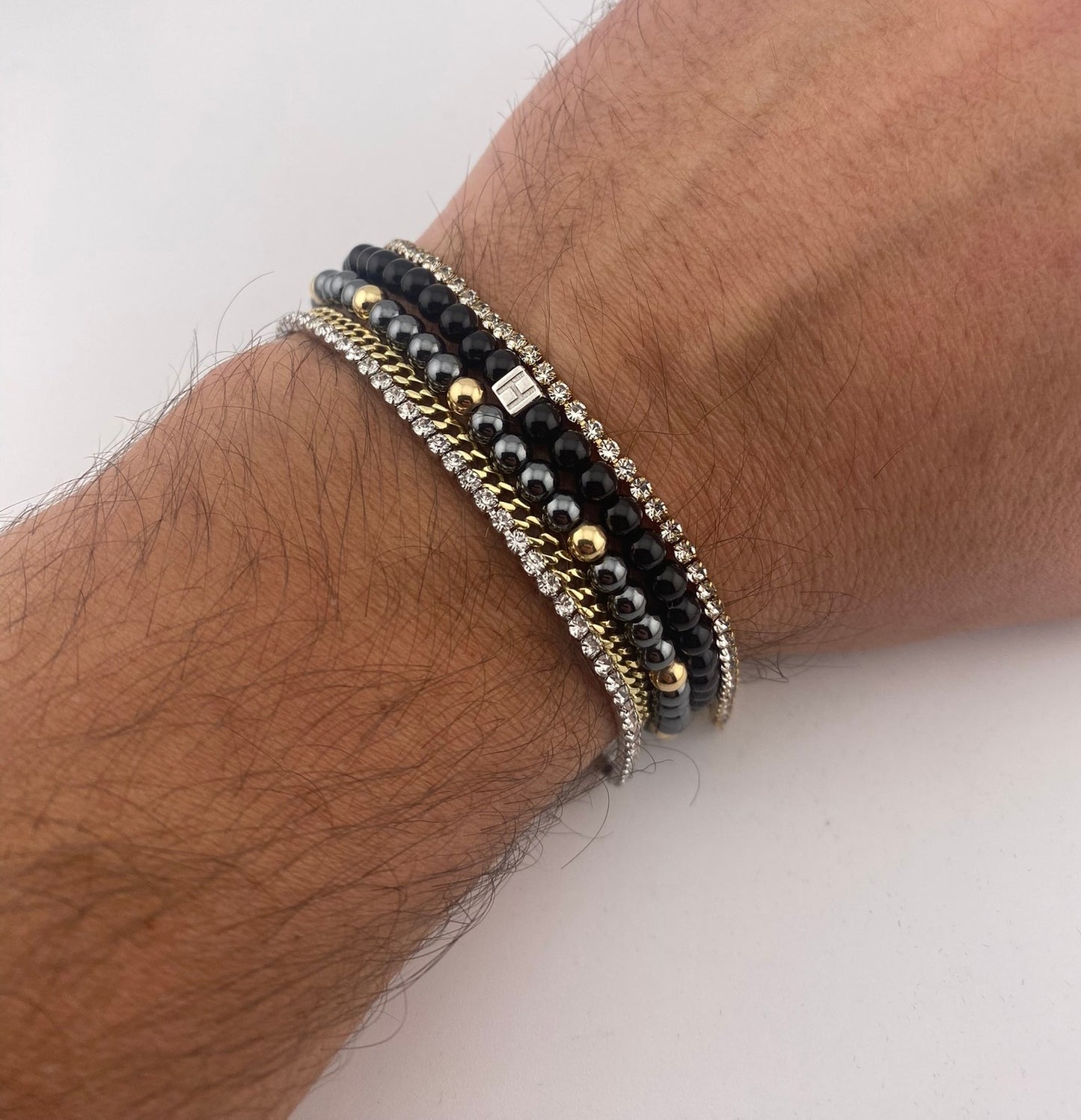Hematite Bracelet Elba - 14K Gold (4mm)
